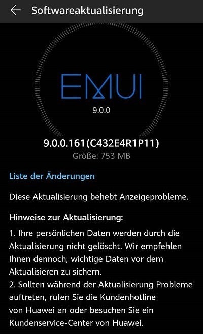 Huawei mate 10 emui 9 update